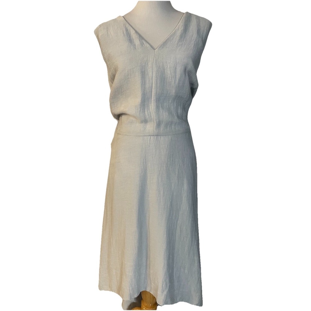 Rachel Roy Ribbed High Low Dress 24W Pale Blue V Neck Sleeveless